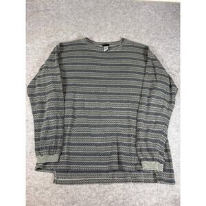 VINTAGE Gramicci Sweater Mens Large Gray Crew Neck Pullover Knit Tribal Retro